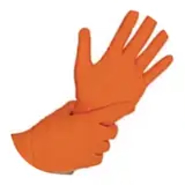 Gants plastique orange x50